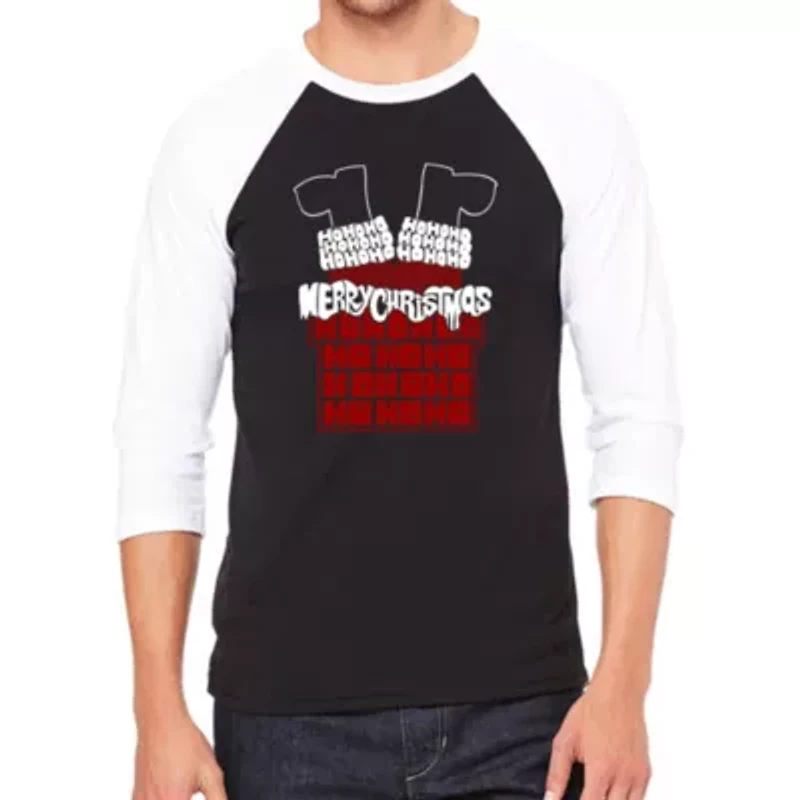 Chimney Santa - Men's Raglan Baseball Word Art T-Shirt