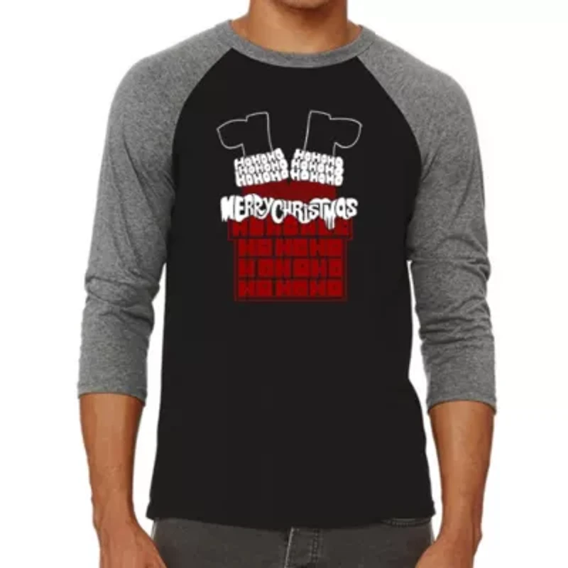 Chimney Santa - Men's Raglan Baseball Word Art T-Shirt