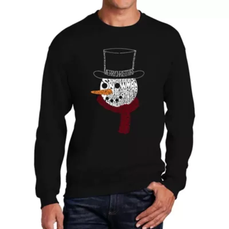 Snowman Face - Men's Word Art Crewneck Sweatshirt