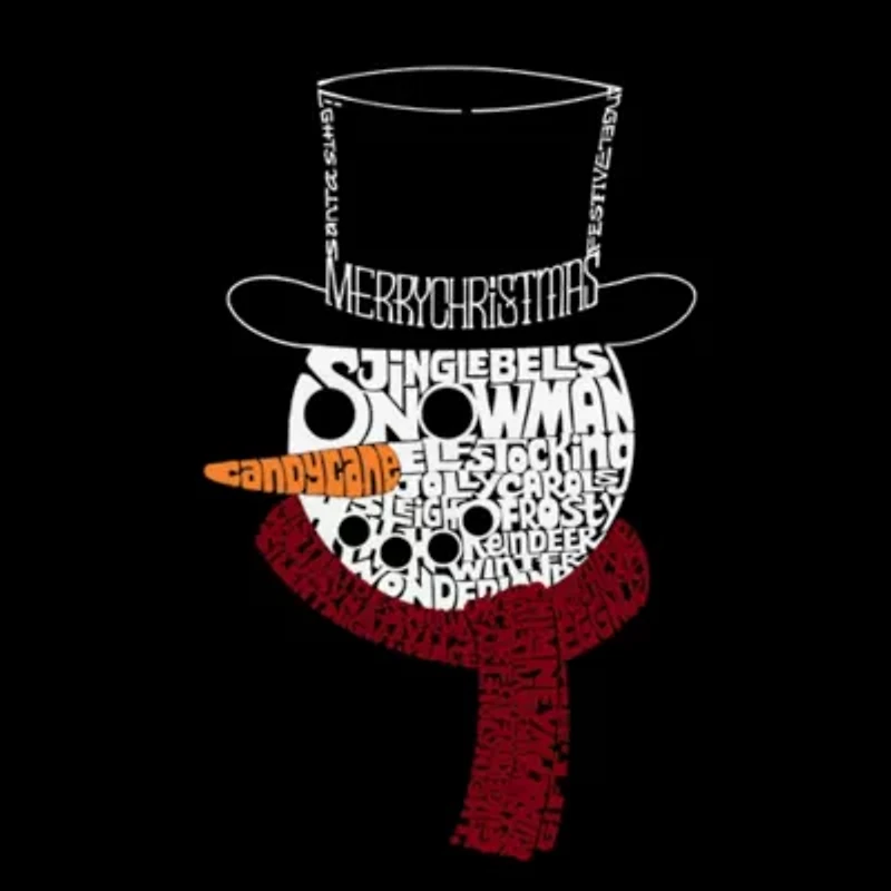 Snowman Face - Men's Word Art Crewneck Sweatshirt