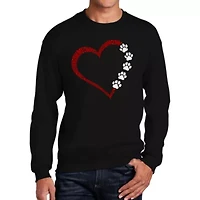 Meow Heart - Men's Word Art Crewneck Sweatshirt