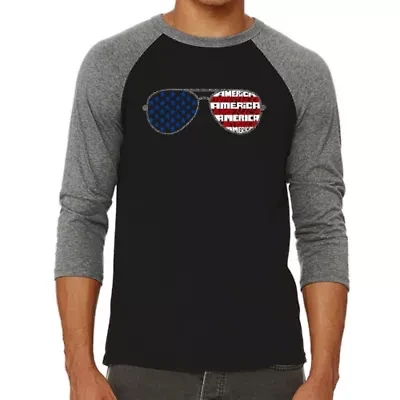 Americana Sunglasses - Men's Raglan Baseball Word Art T-Shirt