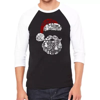 Santa Pics - Men's Raglan Baseball Word Art T-Shirt