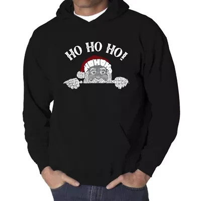 Peeking Santa - Men's Word Art Hooded Sweatshirt
