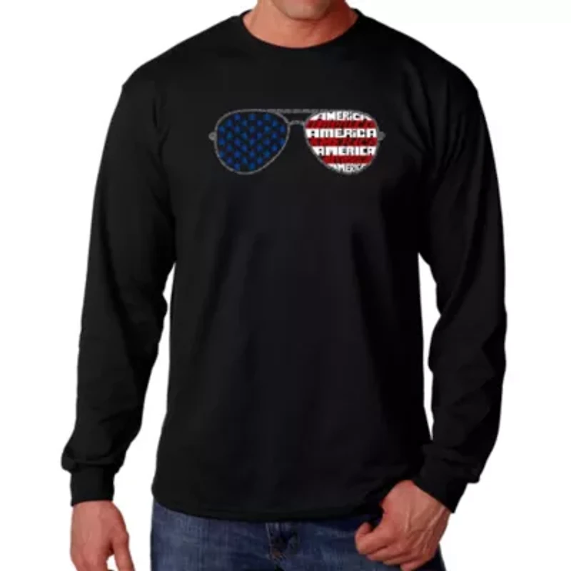 Americana Sunglasses - Men's Word Art Long Sleeve T-Shirt