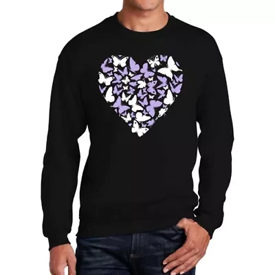 Butterfly Heart - Men's Word Art Crewneck Sweatshirt