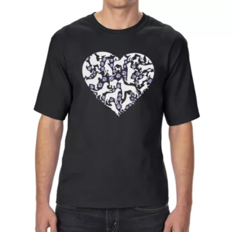 Dog Heart - Men's Tall and Long Word Art T-Shirt