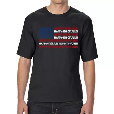 Happy 4th of July - Men's Tall and Long Word Art T-Shirt