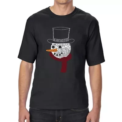 Snowman Face - Men's Tall and Long Word Art T-Shirt