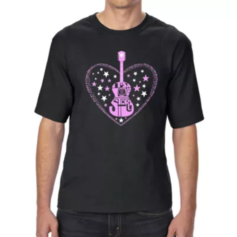 It's A Love Story - Men's Tall and Long Word Art T-Shirt