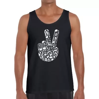 Peace Finger Notes - Men's Word Art Tank Top