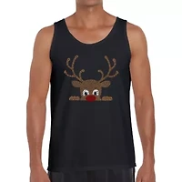 Peeking Reindeer - Men's Word Art Tank Top