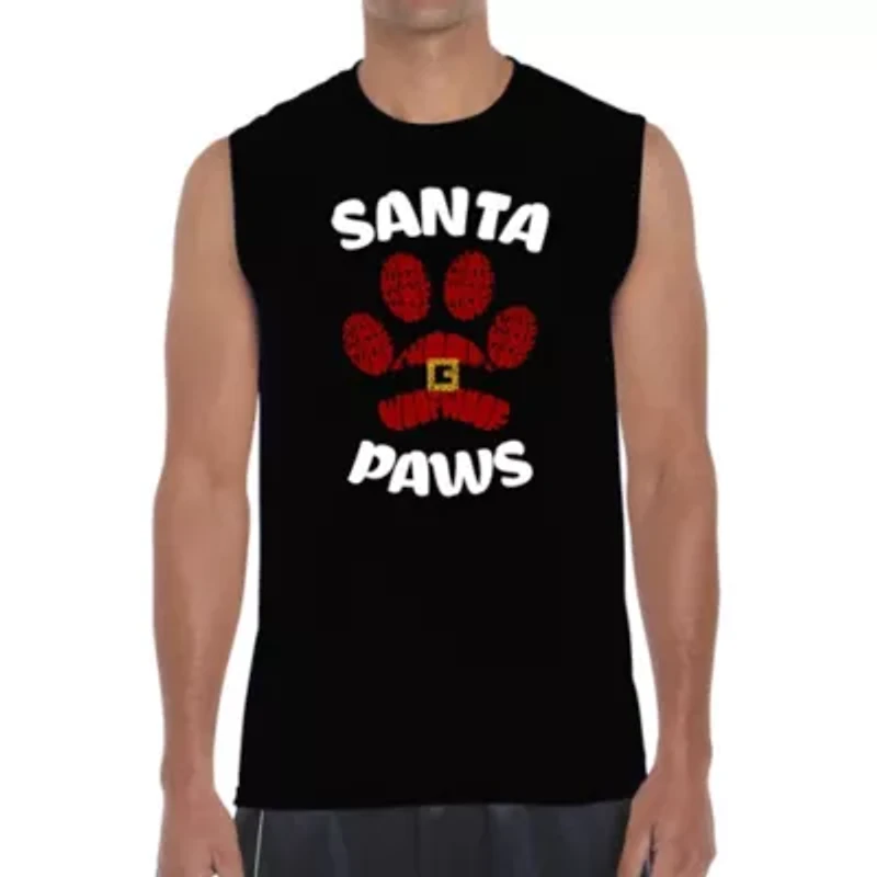 Santa Paws - Men's Word Art Sleeveless T-Shirt