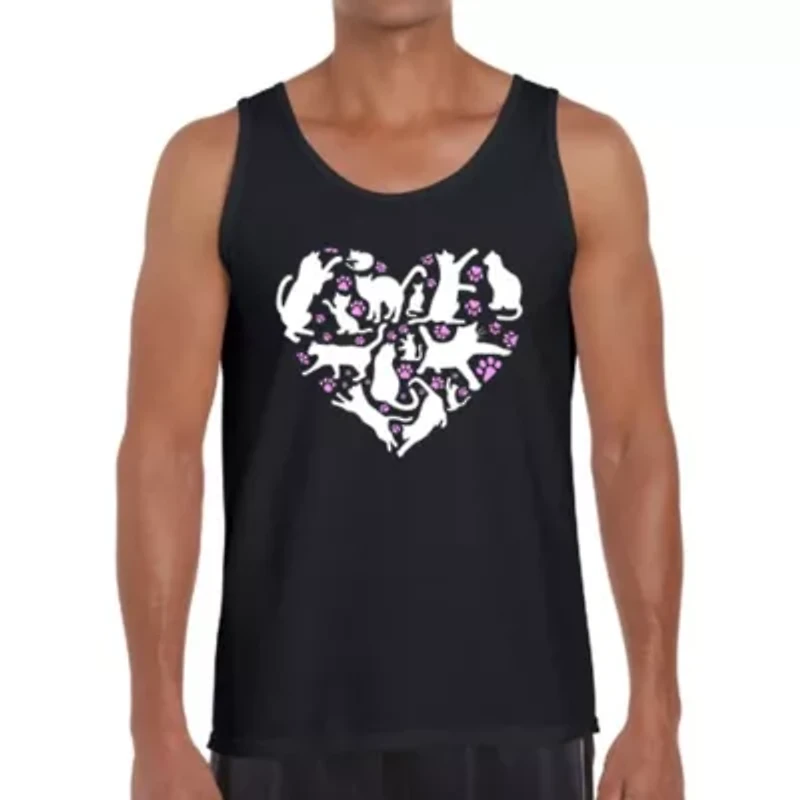 Cat Heart - Men's Word Art Tank Top