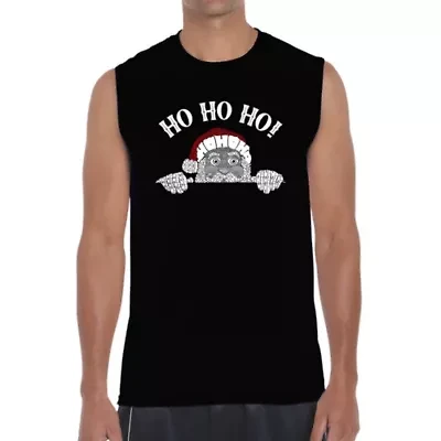 Peeking Santa - Men's Word Art Sleeveless T-Shirt