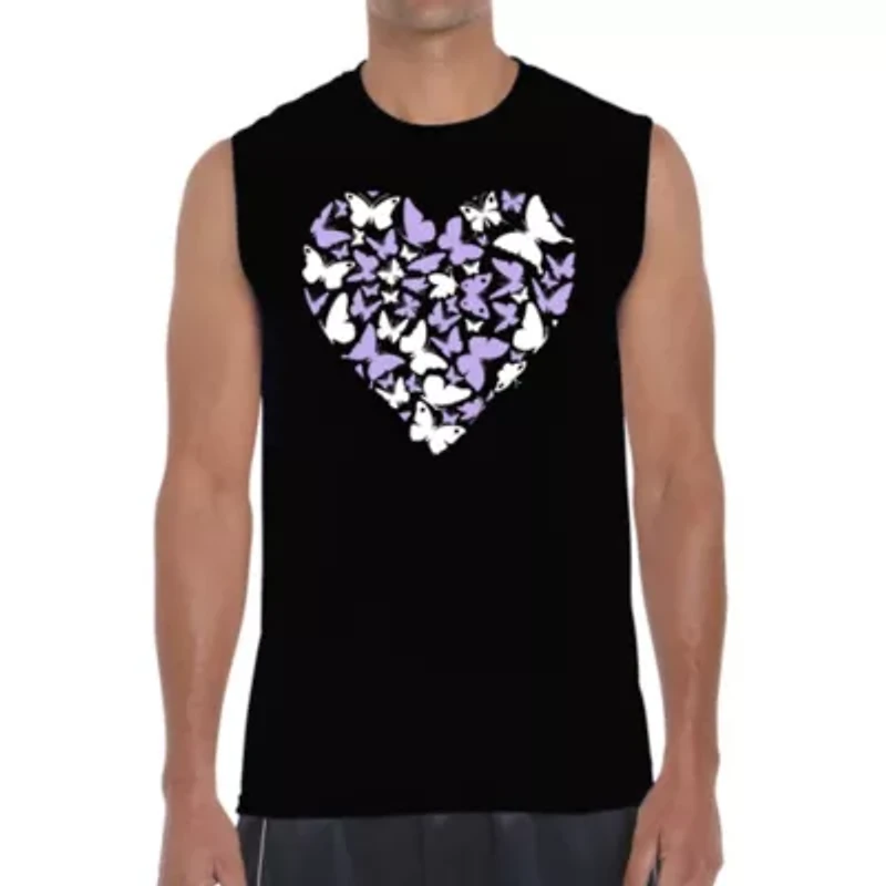 Butterfly Heart - Men's Word Art Sleeveless T-Shirt