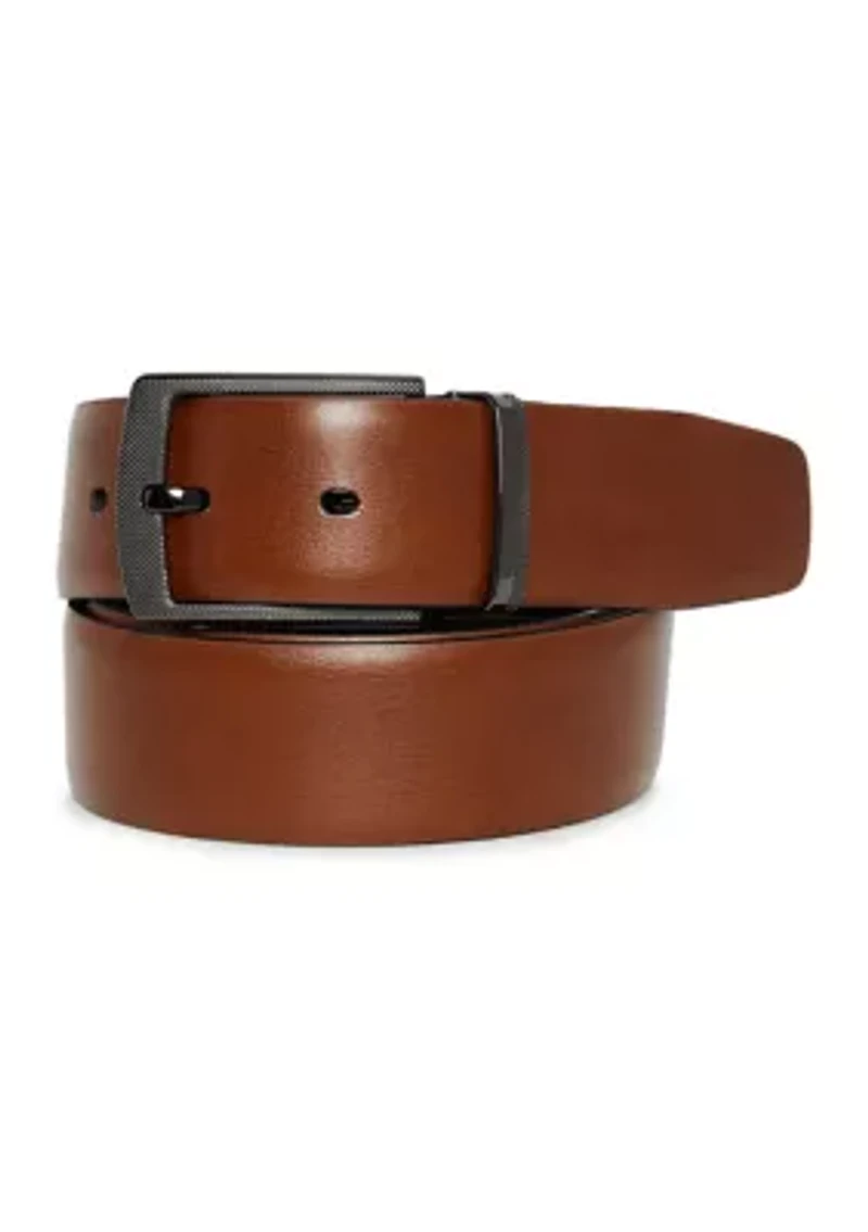 Men's Leather Reversible Feather Edge Cowhide Belt