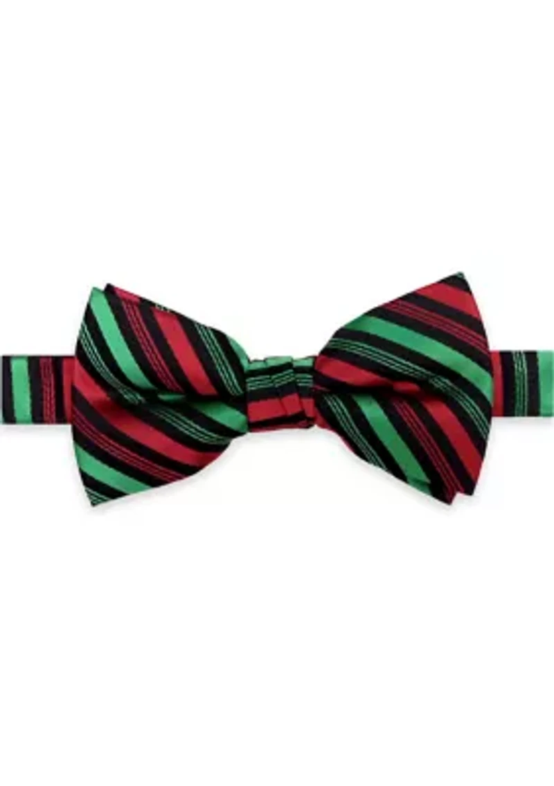 Black Candy Cane Stripe Bow Tie