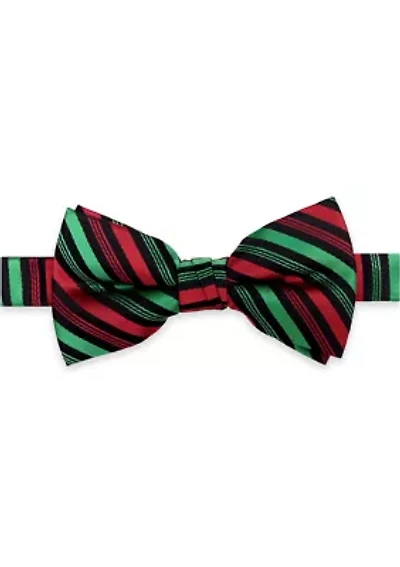 Black Candy Cane Stripe Bow Tie