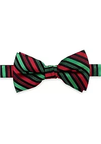 Black Candy Cane Stripe Bow Tie