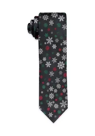 Red Shaded Snowflakes Tie