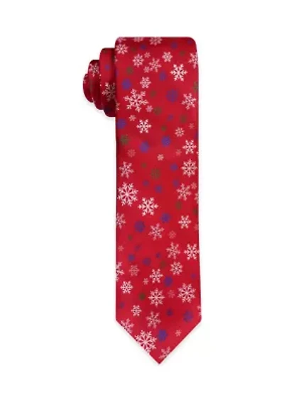 Red Shaded Snowflakes Tie