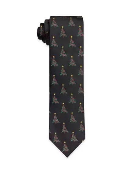 Black Artsy Tree Tie