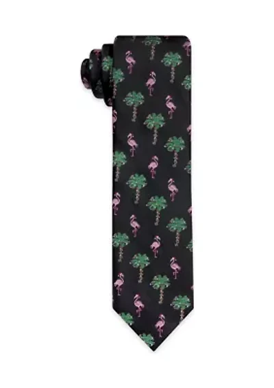 Black Flamingo and Tree Tie
