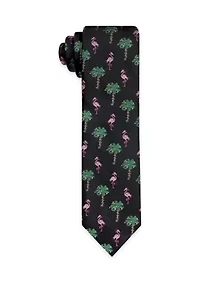 Black Flamingo and Tree Tie