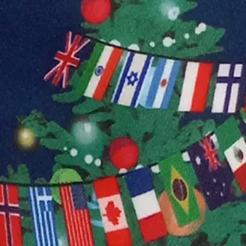 Navy Merry Christmas Tree Tie