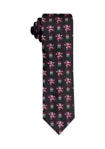 Black Ho Ho Ho Santa Tie