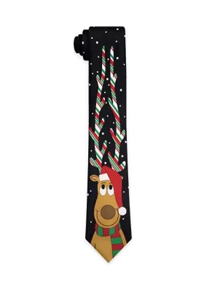 Black Candy Cane Antlers Tie
