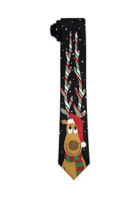 Black Candy Cane Antlers Tie