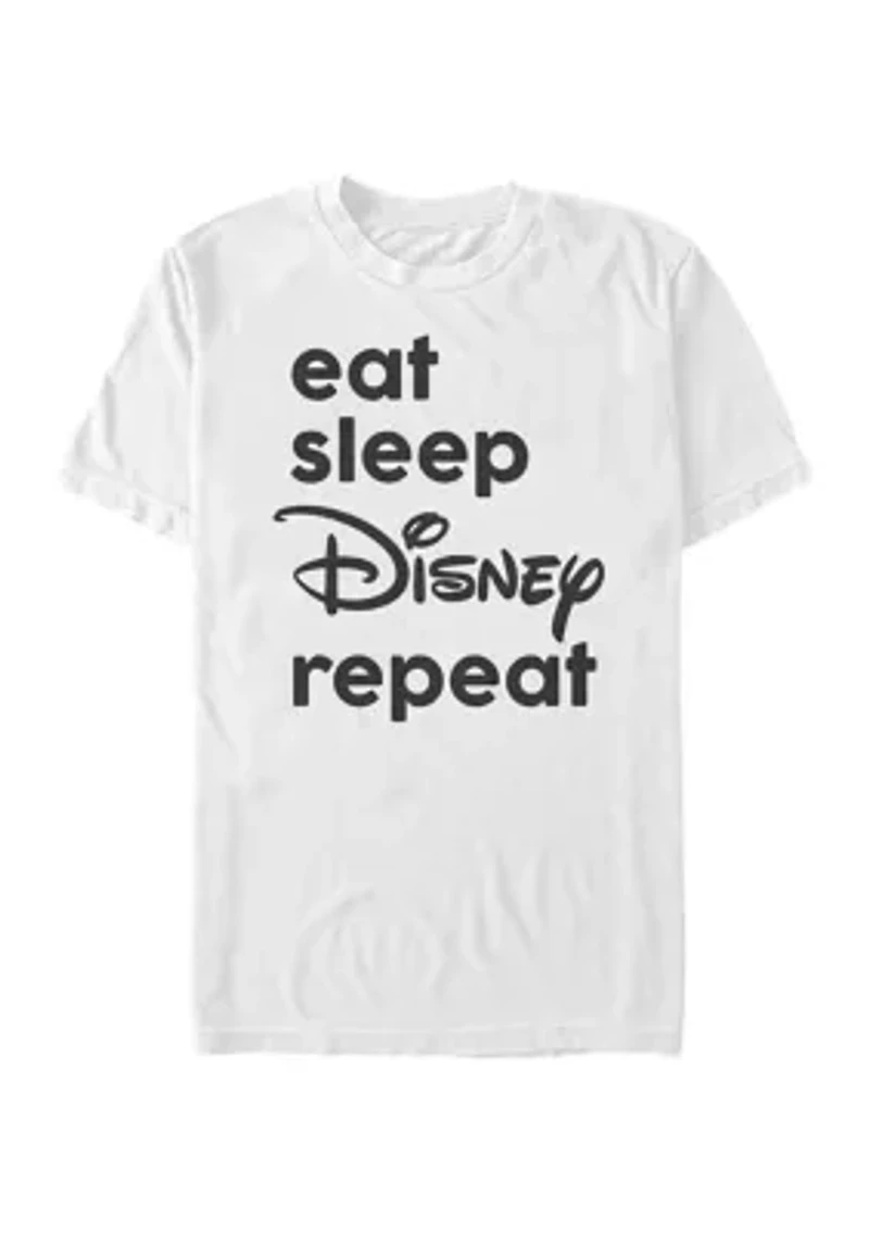 Disney Logo Eat Sleep Short Sleeve Graphic T-Shirt