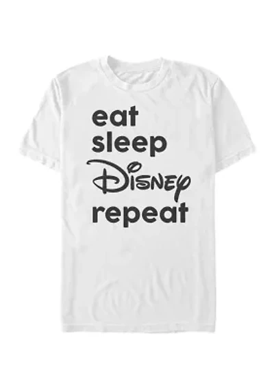 Disney Logo Eat Sleep Short Sleeve Graphic T-Shirt