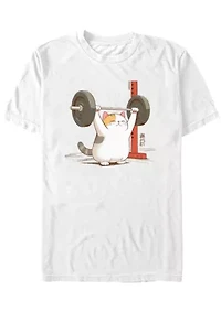 Fitness Cat Graphic T-Shirt