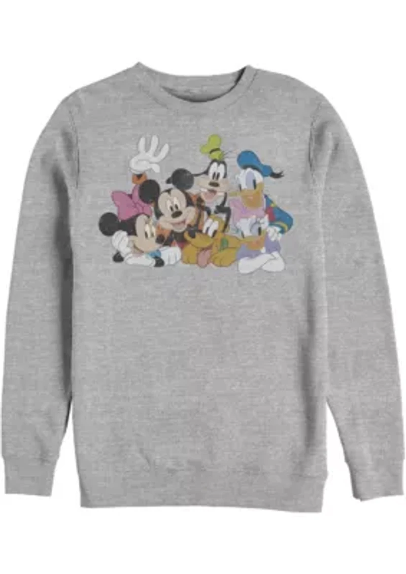 Mickey Group Graphic Crew Fleece Sweatshirt