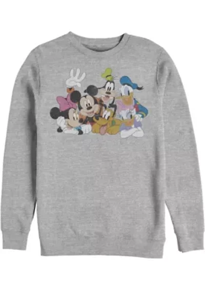 Mickey Group Graphic Crew Fleece Sweatshirt