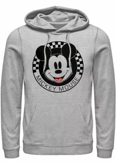 Mickey Mouse Checkered Graphic Fleece Hoodie