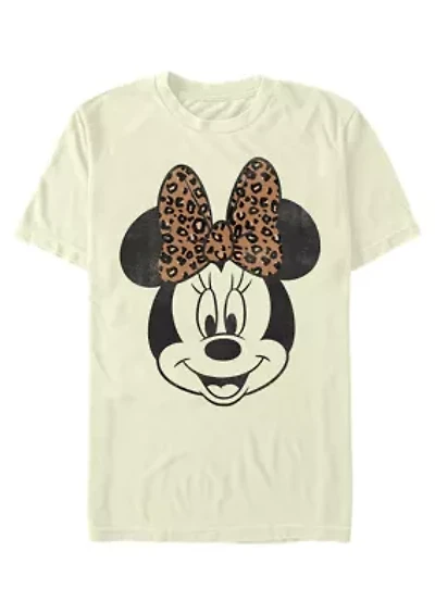 Modern Minnie Face Leopard Graphic T-Shirt