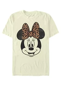 Modern Minnie Face Leopard Graphic T-Shirt