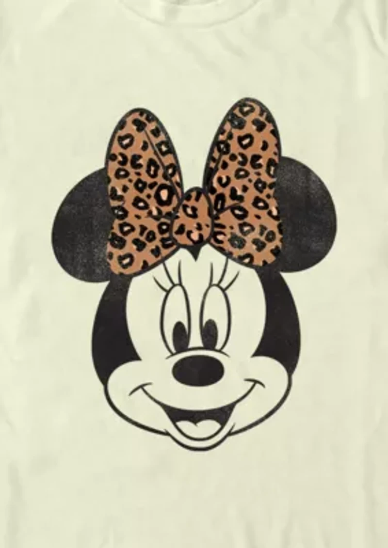 Modern Minnie Face Leopard Graphic T-Shirt