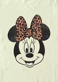 Modern Minnie Face Leopard Graphic T-Shirt