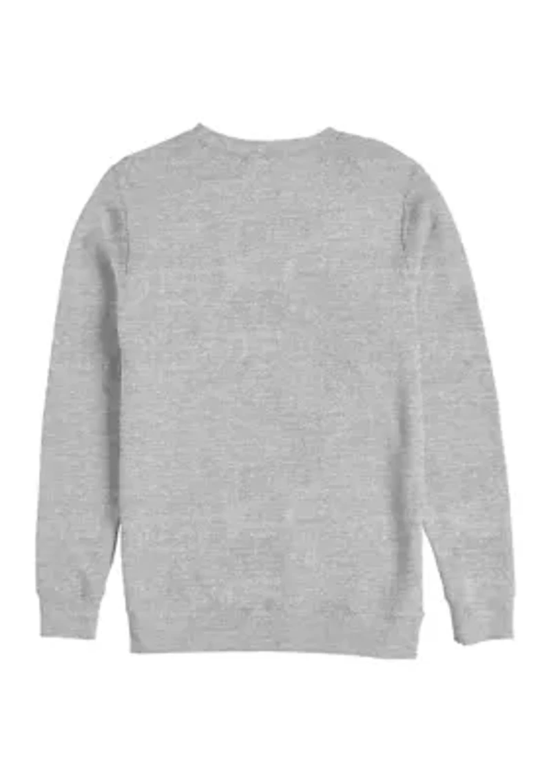 Modern Minnie Face Leopard Crew Fleece Graphic Sweatshirt