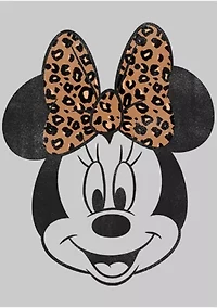 Modern Minnie Face Leopard Crew Fleece Graphic Sweatshirt