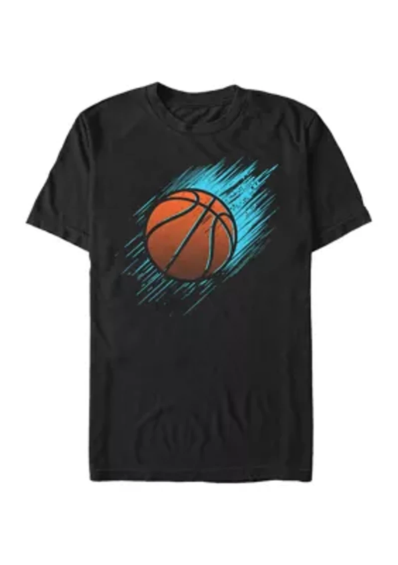 Big & Tall Generic Bright Basketball Graphic Short Sleeve T-Shirt