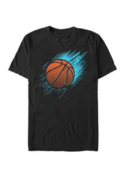 Big & Tall Generic Bright Basketball Graphic Short Sleeve T-Shirt