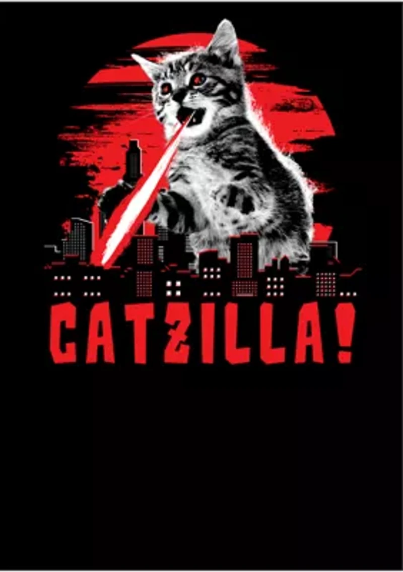 Big & Tall Generic Kitten VS City Graphic Short Sleeve T-Shirt