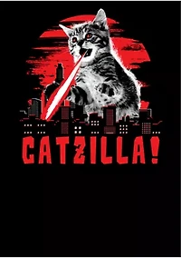 Big & Tall Generic Kitten VS City Graphic Short Sleeve T-Shirt