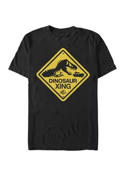 Big & Tall Dinosaur Crossing Sign Short Sleeve Graphic T-Shirt